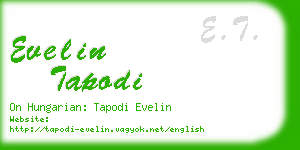 evelin tapodi business card